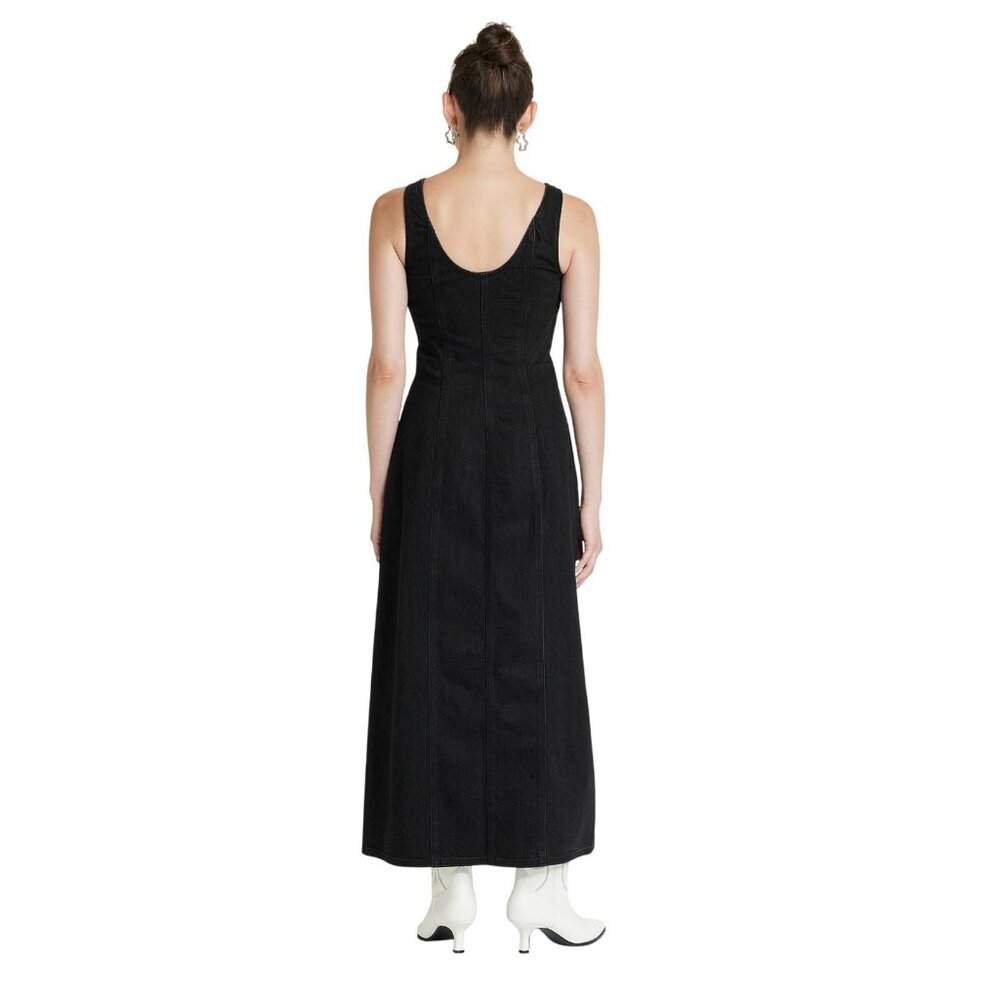 NWT Universal Thread Womens Denim Tailored Corset Midi Dress 91829603 Black 4 - Picture 2 of 8